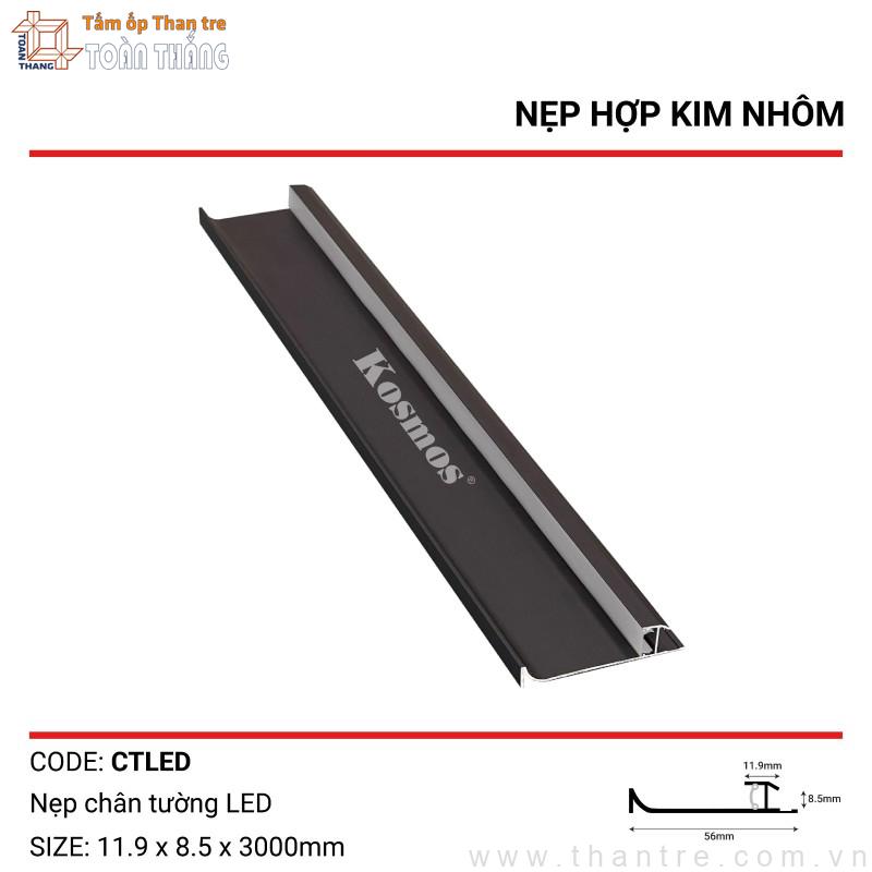 Nẹp nhôm chân tường Led màu Đen