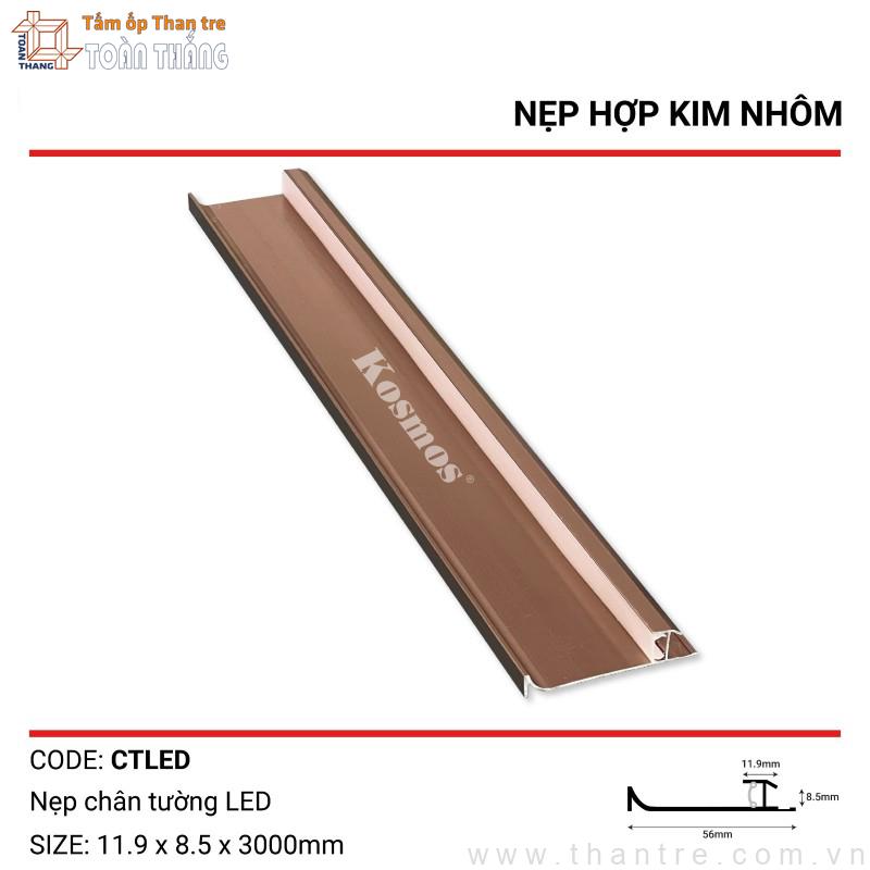 Nẹp nhôm chân tường Led màu Sâm panh