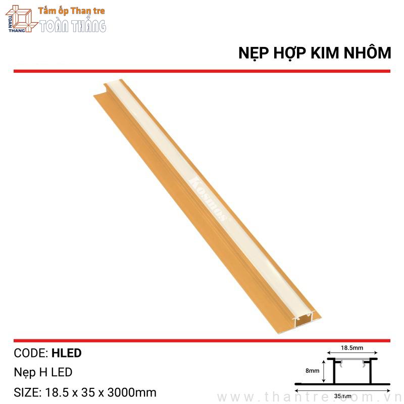 Nẹp nối chữ H có Led màu Vàng gold 1 Nẹp nối chữ H có Led màu Vàng gold