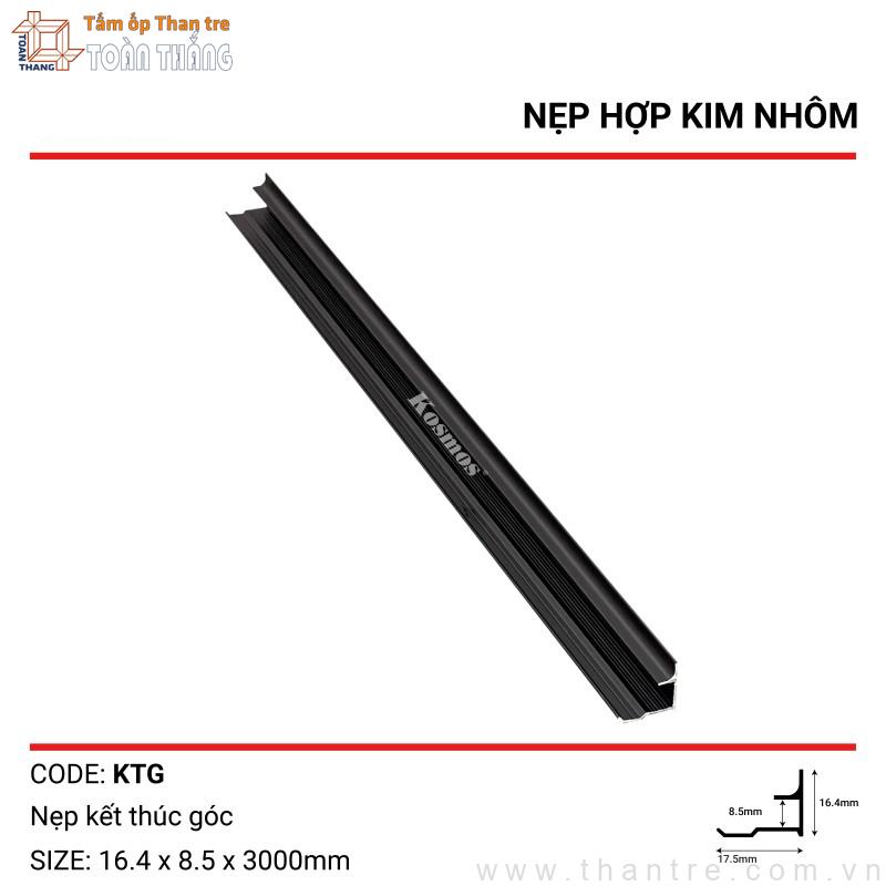 Nẹp nhôm góc trong màu Đen