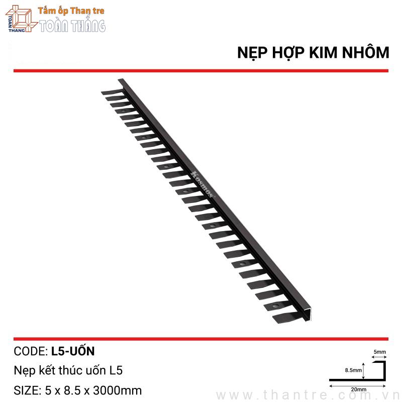 Nẹp kết thúc nhôm uốn cong màu Đen