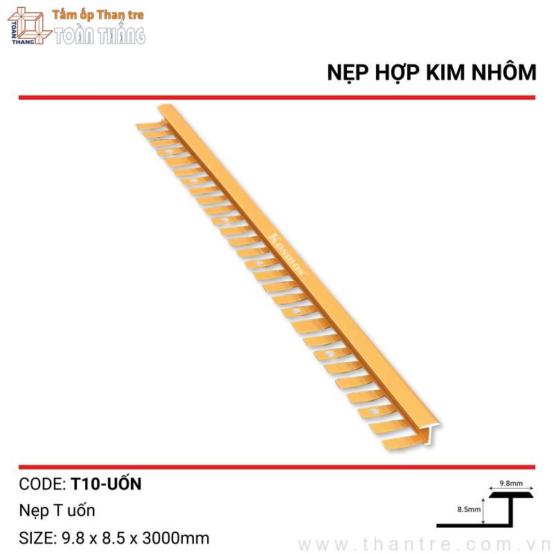 Nẹp T uốn cong màu Vàng gold