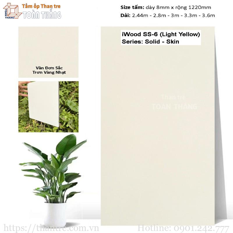 Tấm ốp than tre đơn sắc vàng nhạt trơn iWood SS-6 1 Tấm ốp than tre đơn sắc vàng nhạt trơn iWood SS-6