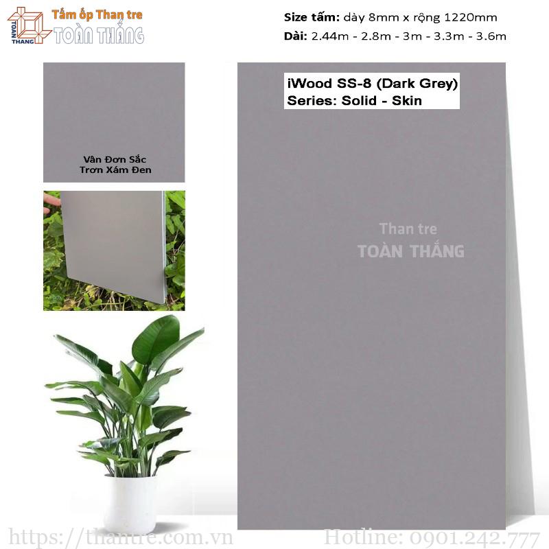 Tấm ốp than tre đơn sắc xám đen iWood SS-8 1 Tấm ốp than tre đơn sắc xám đen iWood SS-8