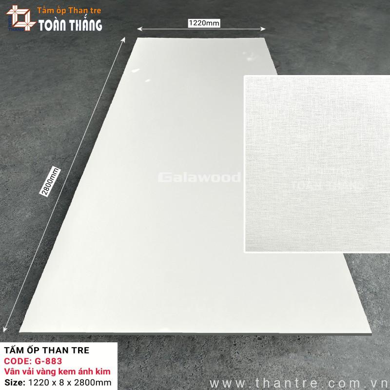 Tấm than tre Galawood 8mm vân vải vàng ánh kim G-883 1 Tấm than tre Galawood 8mm vân vải vàng ánh kim G-883