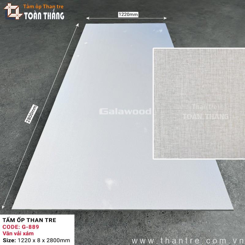 Tấm than tre Galawood 8mm vân vải xám G-889 1 Tấm than tre Galawood 8mm vân vải xám G-889