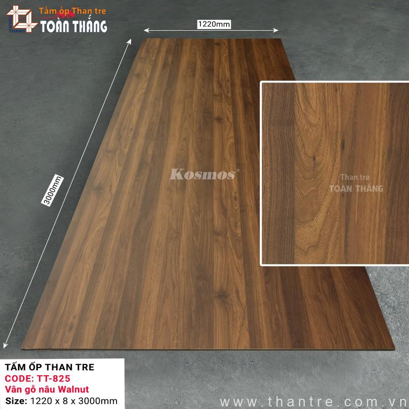 Tấm ốp than tre 8mm vân gỗ Walnut Kosmos TT-825 1 Tấm ốp than tre 8mm vân gỗ Walnut Kosmos TT-825