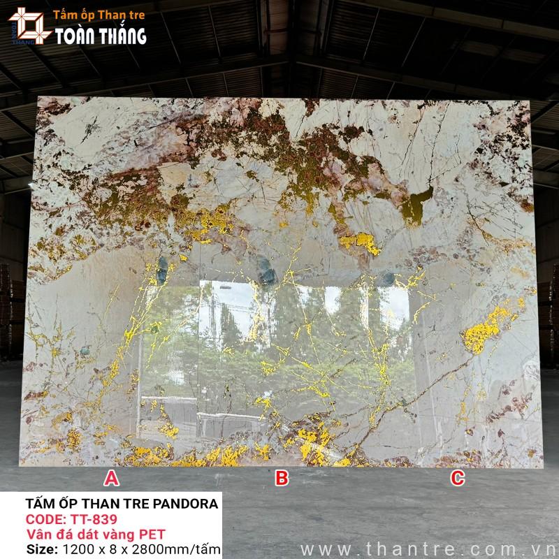 Tấm than tre vân đá Pandora dát vàng Kosmos TT-839 1 Tấm than tre vân đá Pandora dát vàng Kosmos TT-839