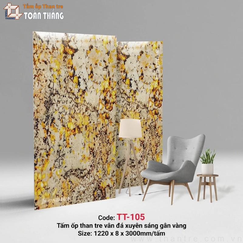18+ Mẫu Tấm ốp than tre vân đá xuyên sáng đẹp, sang trọng 6 Mẫu tấm ốp than tre xuyên sáng TT-105